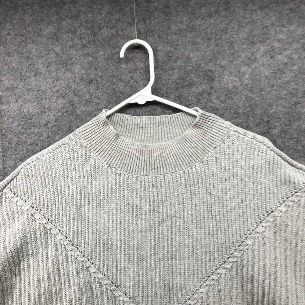 Gap Kids Girls Size 8 (M)‎ Poncho Sweater Cotton Light Gray Pullover Cable
